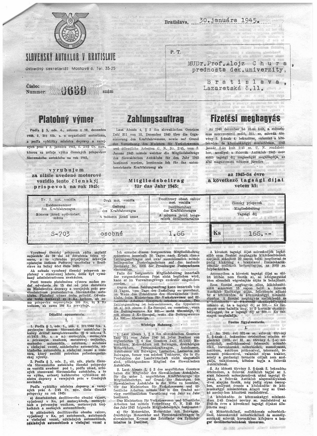 1945 MUDr. Chura autoklub 1